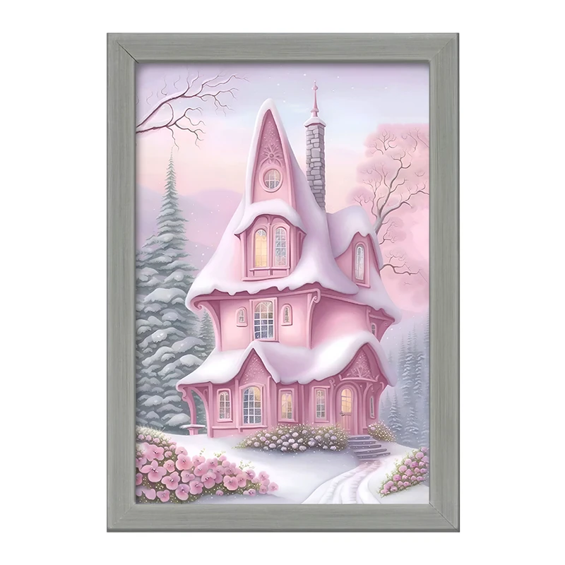 تابلو خندالو طرح خانه ی صورتی کد F5940