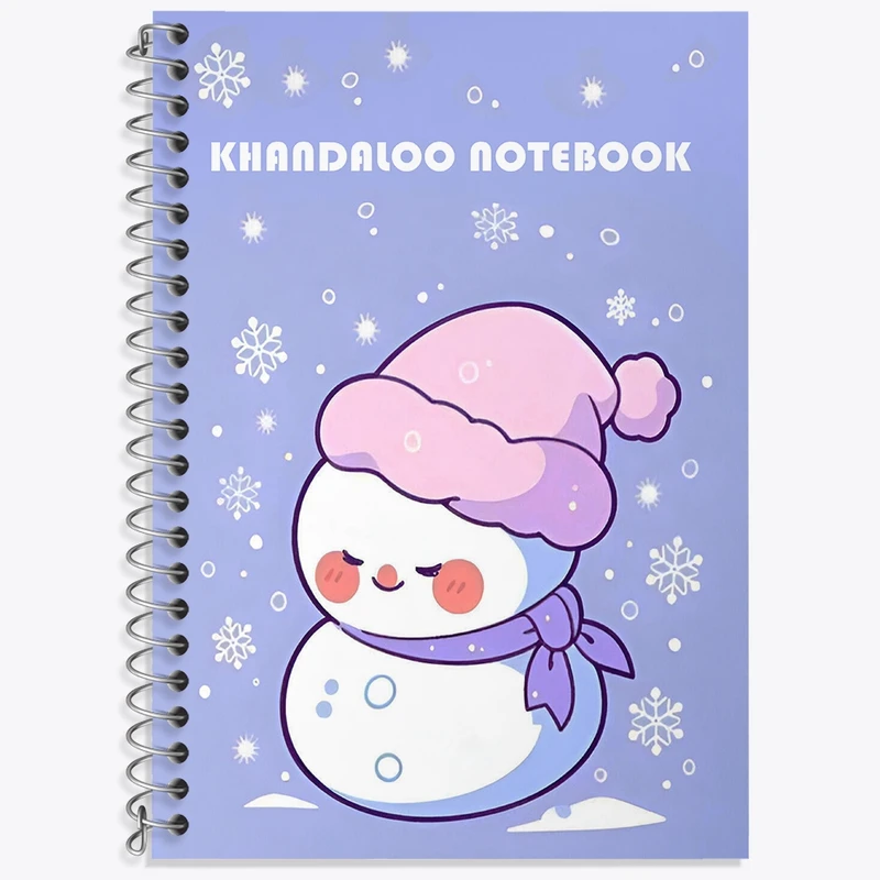 دفتر زبان 50 برگ خندالو مدل سه خط طرح آدم برفی بامزه کد N6216