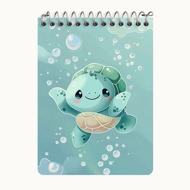 دفتر یادداشت 50 برگ خندالو طرح لاکپشت کیوت کد N6314