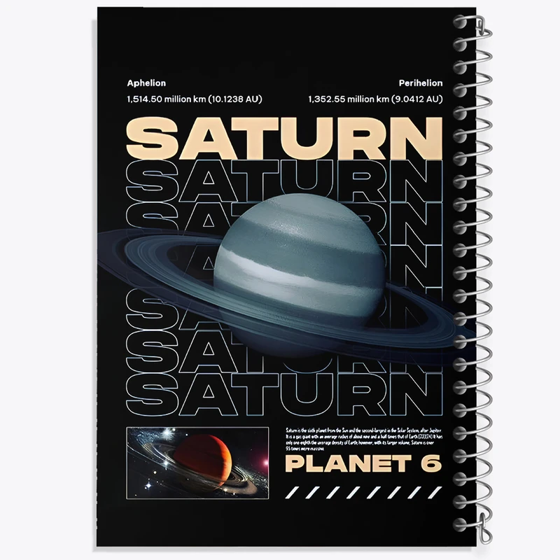 دفتر مشق 50 برگ خندالو طرح زحل (Saturn) کد F10667