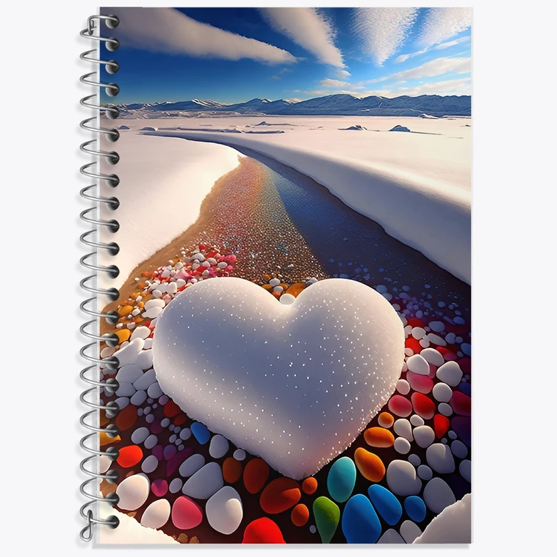 دفتر زبان دوخط 50 برگ خندالو طرح قلب برفی کد F12676