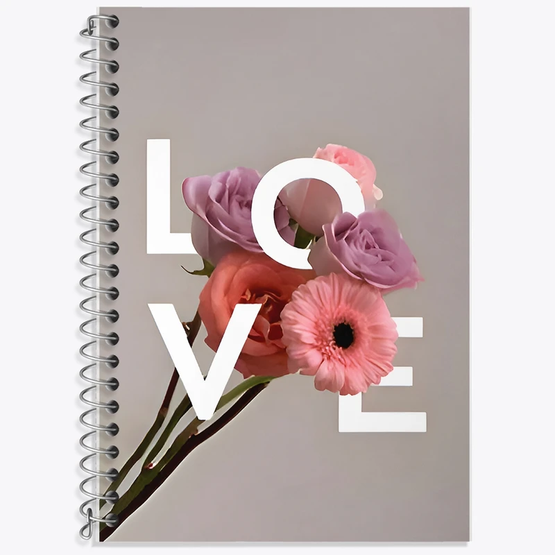 دفتر زبان 50 برگ خندالو مدل سه خط طرح Love کد F9501