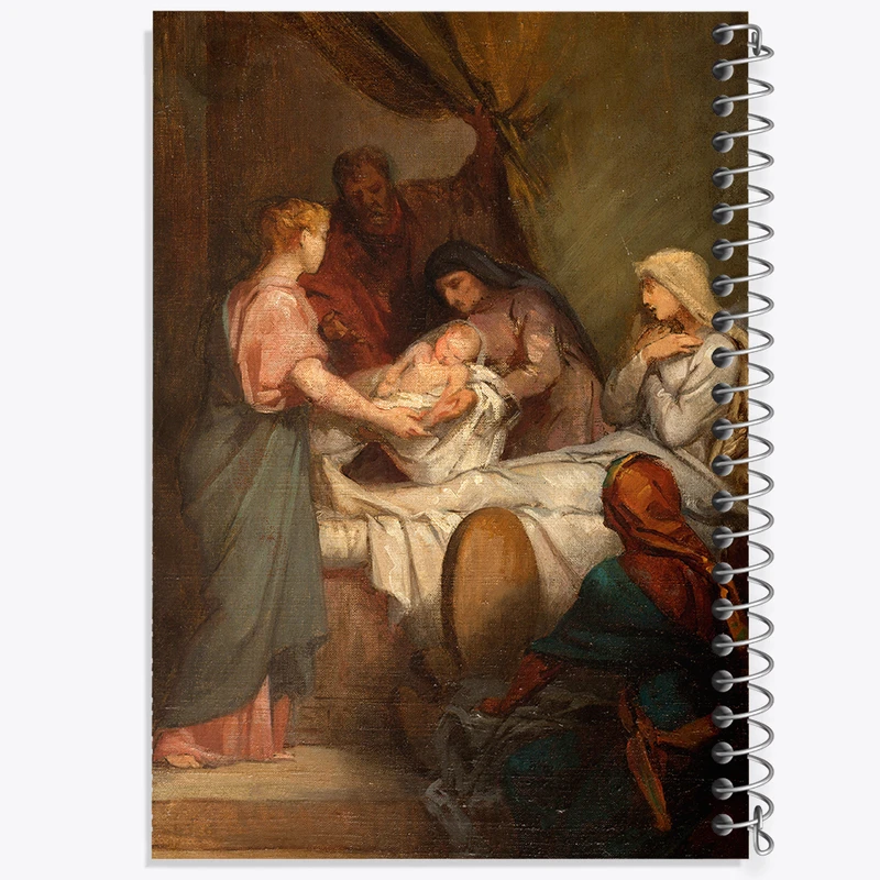 دفتر مشق 50 برگ خندالو طرح نقاشی تولد باکره اثر نلی ژاکمارت کد F12452