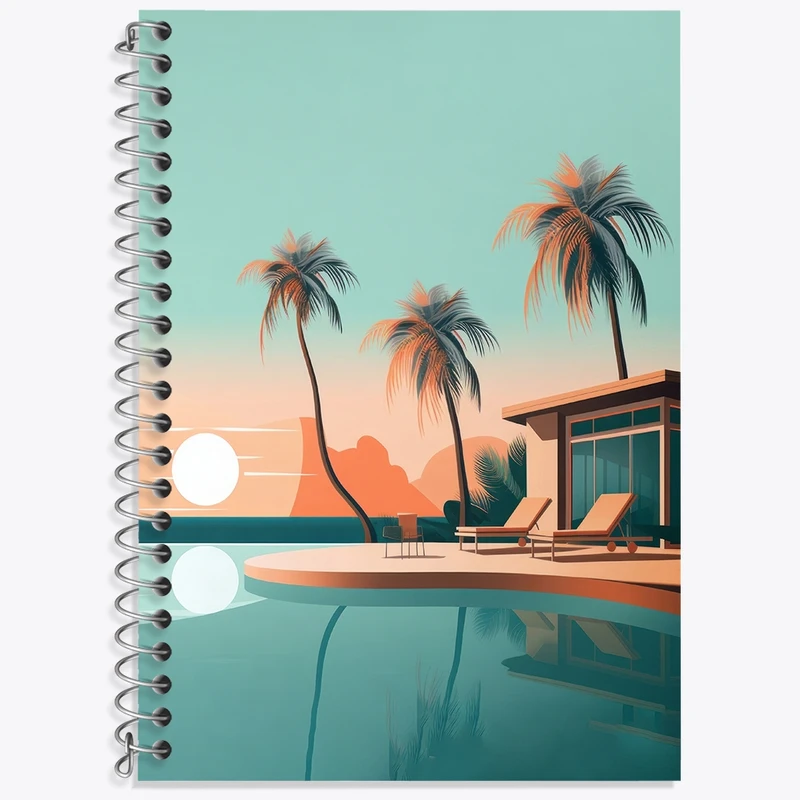 دفتر لغت 50 برگ خندالو طرح منظره غروب کد F3568