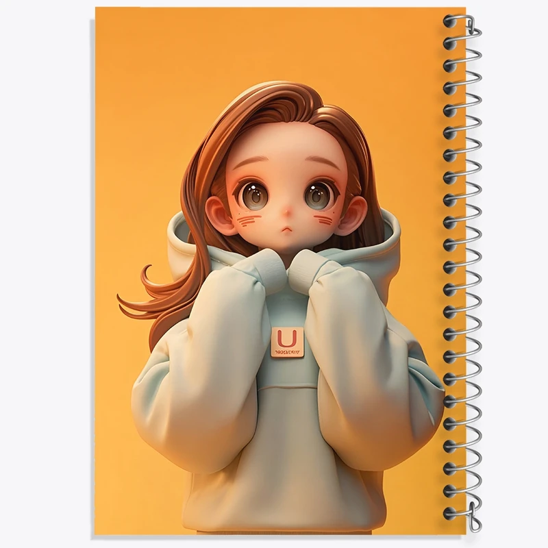 دفتر طراحی 50 برگ خندالو طرح دخترانه کیوت کد N5045