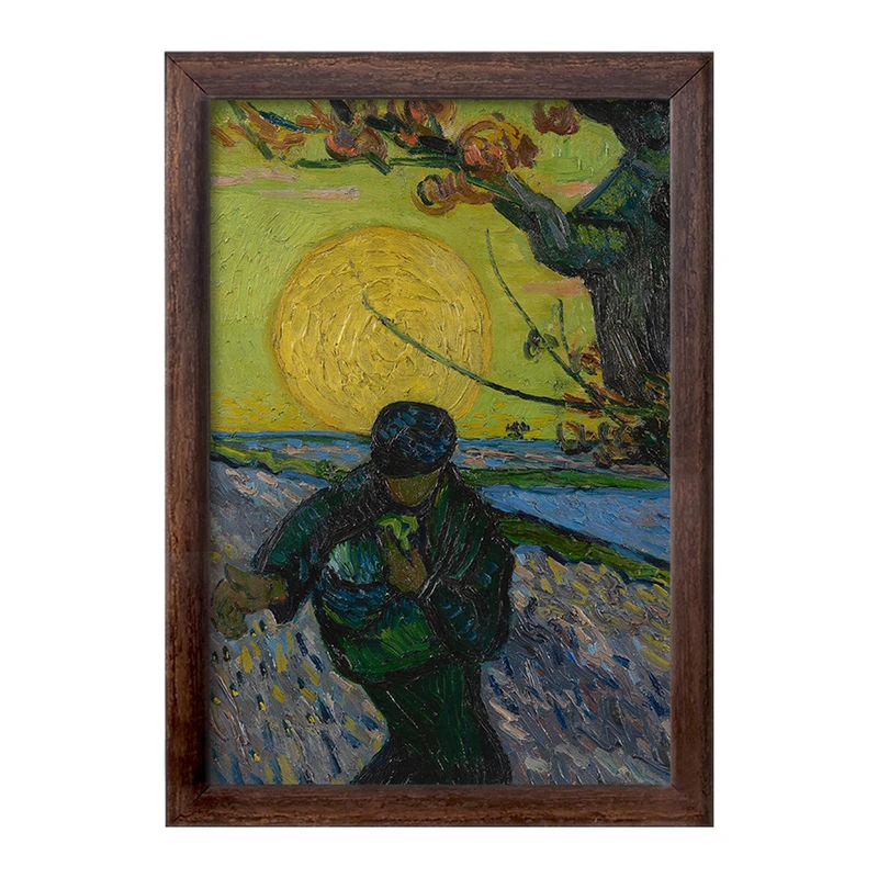 تابلو خندالو طرح کاشت در غروب آفتاب ونسان ونگوگ (Van Gogh) کد 36820