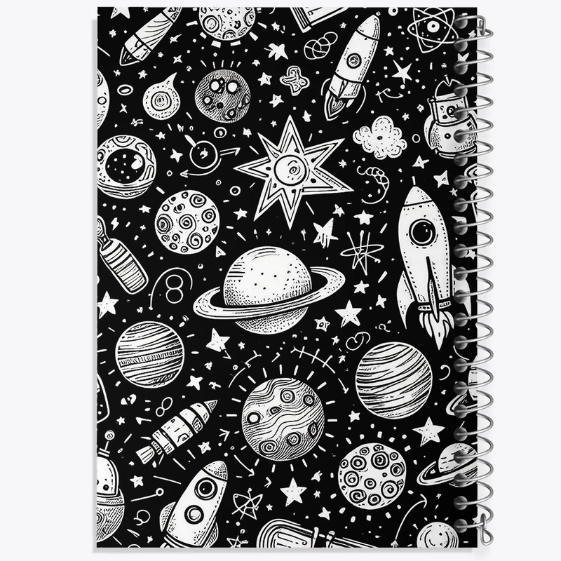 دفتر طراحی 50 برگ خندالو طرح فضایی کد N478