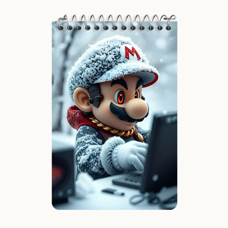 دفتر یادداشت 50 برگ خندالو طرح سوپر ماریو (Super Mario) کد F12024