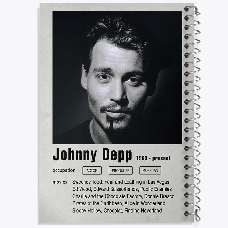 دفتر مشق 50 برگ خندالو طرح جانی دپ (Johnny Depp) کد F11207