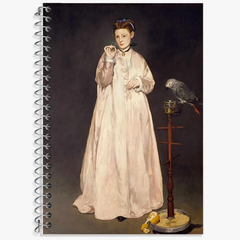 دفتر زبان 50 برگ خندالو مدل دو خط طرح نقاشی بانوی جوان اثر ادوار مانه در سال 1866 کد F12147