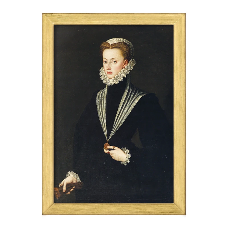 تابلو خندالو طرح پرتره جوانا از اتریش اثر سوفونیسبا آنگویسولا کد F12251