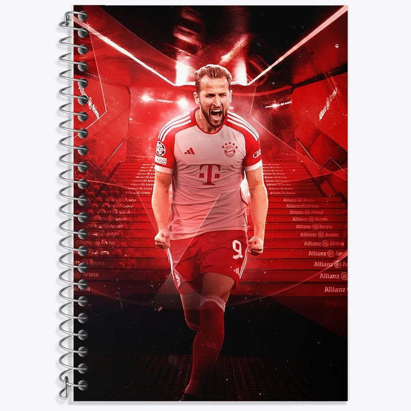 دفتر زبان 50 برگ خندالو مدل سه خط طرح هری کین (Harry Kane) کد F14318