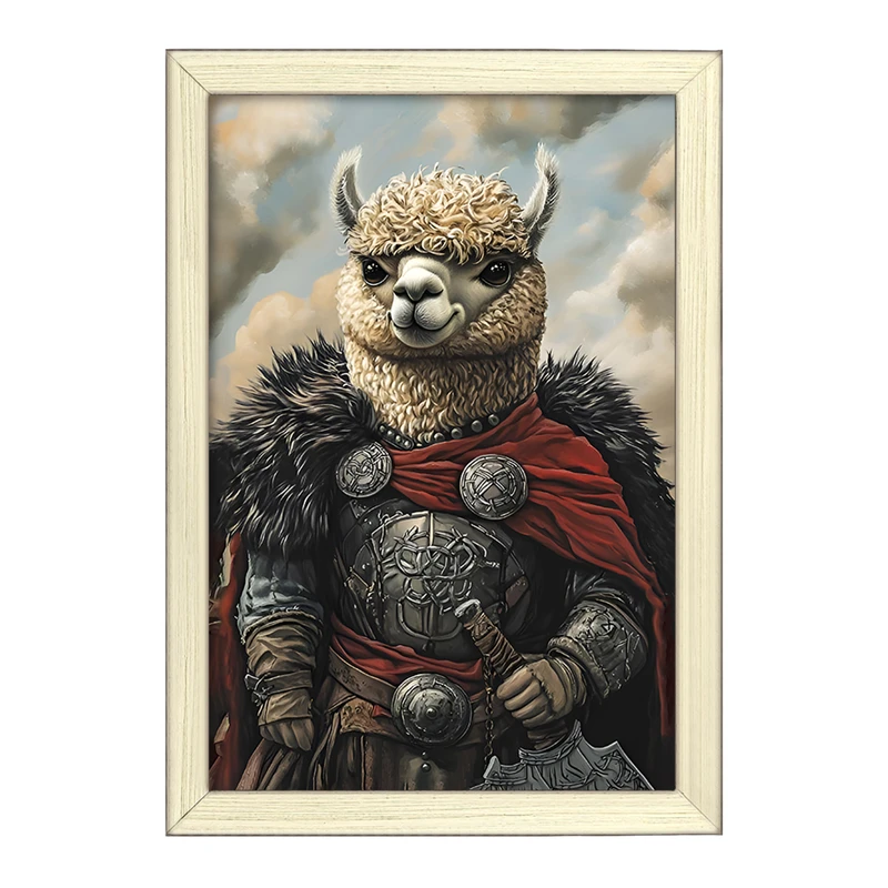 تابلو خندالو طرح لامای جنگجو کد F11658