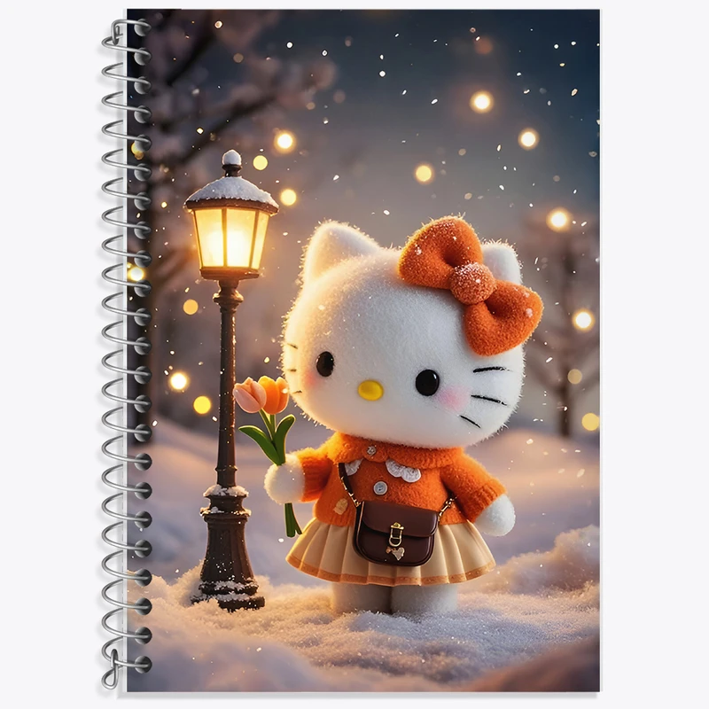 دفتر زبان 50 برگ خندالو مدل دو خط طرح هلو کیتی کد F9466