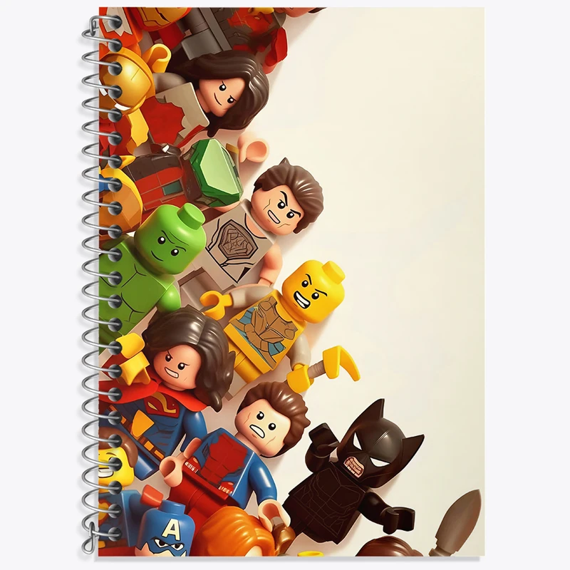 دفتر زبان 50 برگ خندالو مدل دو خط طرح لگو شخصیت های مارول (Marvel Lego) کد N8353
