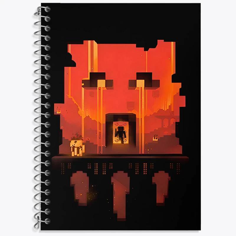 دفتر زبان دوخط 50 برگ خندالو طرح ماینکرافت (Minecraft) کد F3486