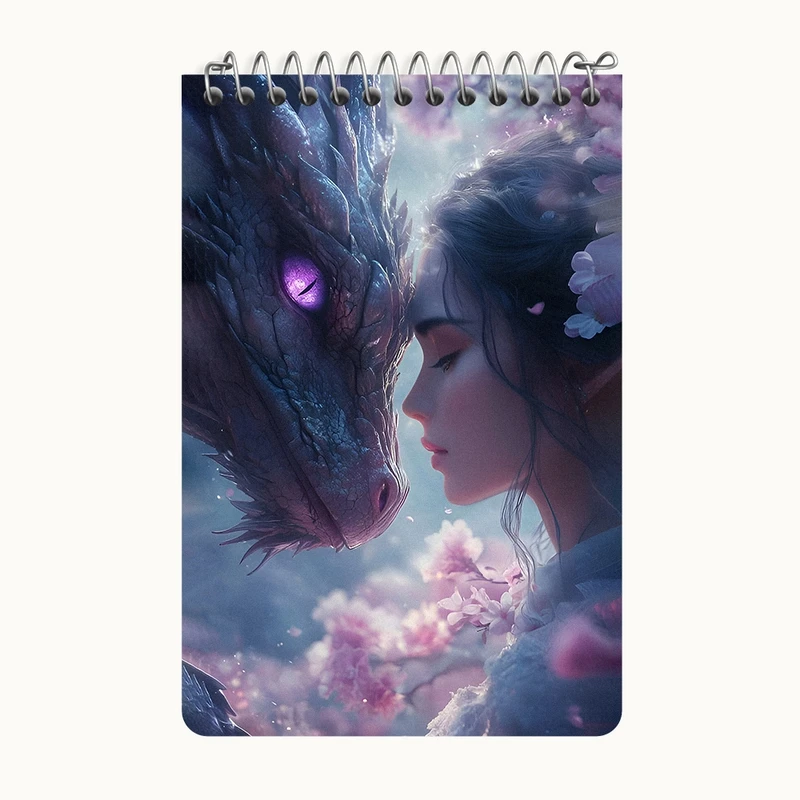 دفتر یادداشت 50 برگ خندالو طرح دختر و اژدها کد F6603