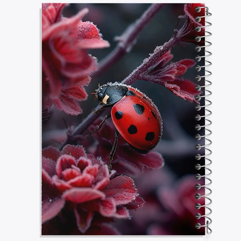 دفتر مشق 100 برگ خندالو طرح کفشدوزک و گل کد F12679