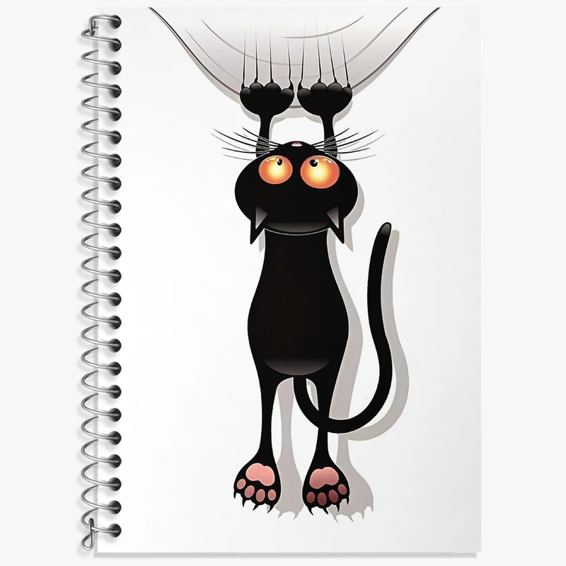 دفتر زبان دوخط 50 برگ خندالو طرح گربه سیاه کد F3393