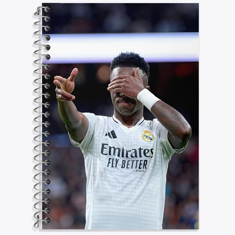 دفتر زبان 50 برگ خندالو مدل سه خط طرح وینیسیوس جونیور (Vinicius Junior) کد F14297