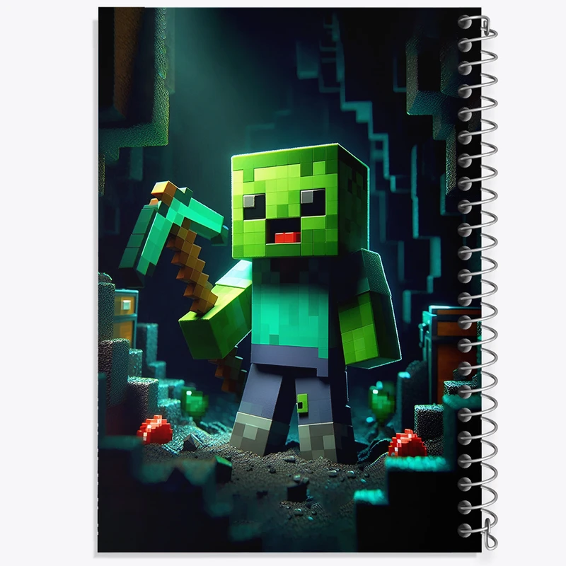 دفتر مشق 50 برگ خندالو طرح ماینکرافت (Minecraft) کد F3530