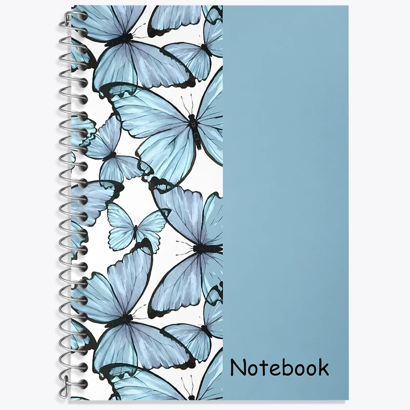 دفتر زبان 50 برگ خندالو مدل دو خط طرح بافت پروانه ای کد N6704