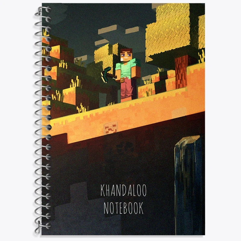 دفتر زبان 50 برگ خندالو مدل سه خط طرح بازی ماینکرافت (Minecraft) کد N8792