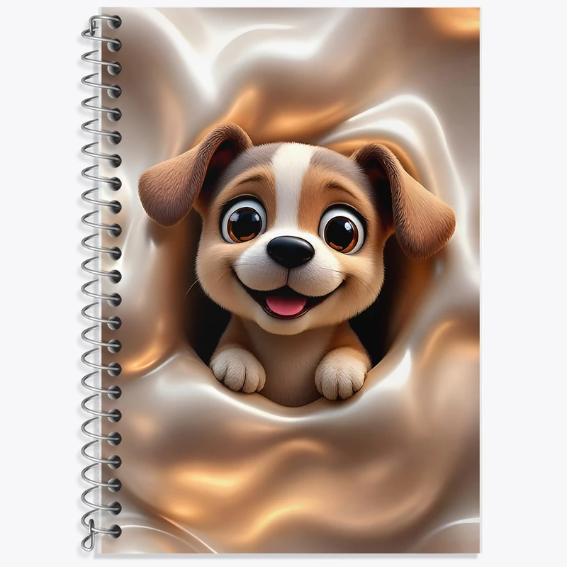 دفتر زبان 50 برگ خندالو مدل دو خط طرح سگ بامزه کد F9610