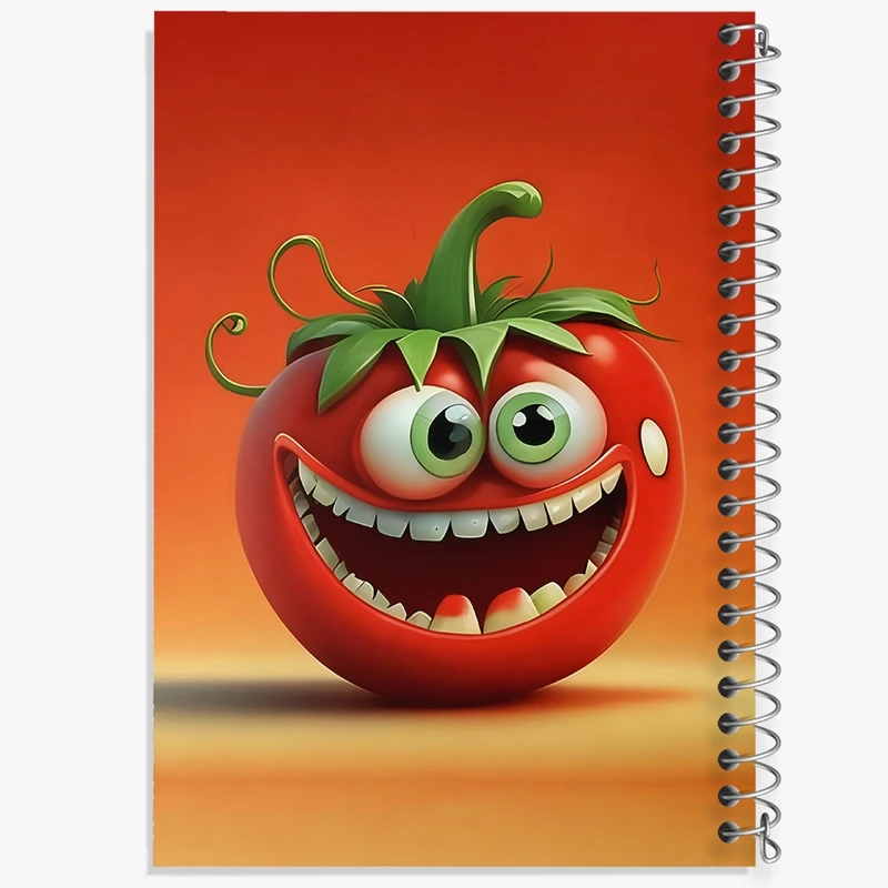 دفتر ژورنال نویسی 50 برگ خندالو مدل نقطه ای طرح گوجه بامزه کد F8618