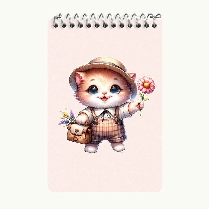 دفتر یادداشت 50 برگ خندالو طرح گربه بامزه کد F5416