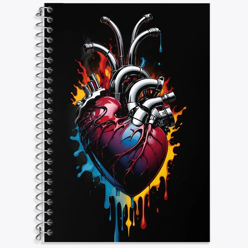 دفتر زبان 50 برگ خندالو مدل سه خط طرح قلب کد F11793