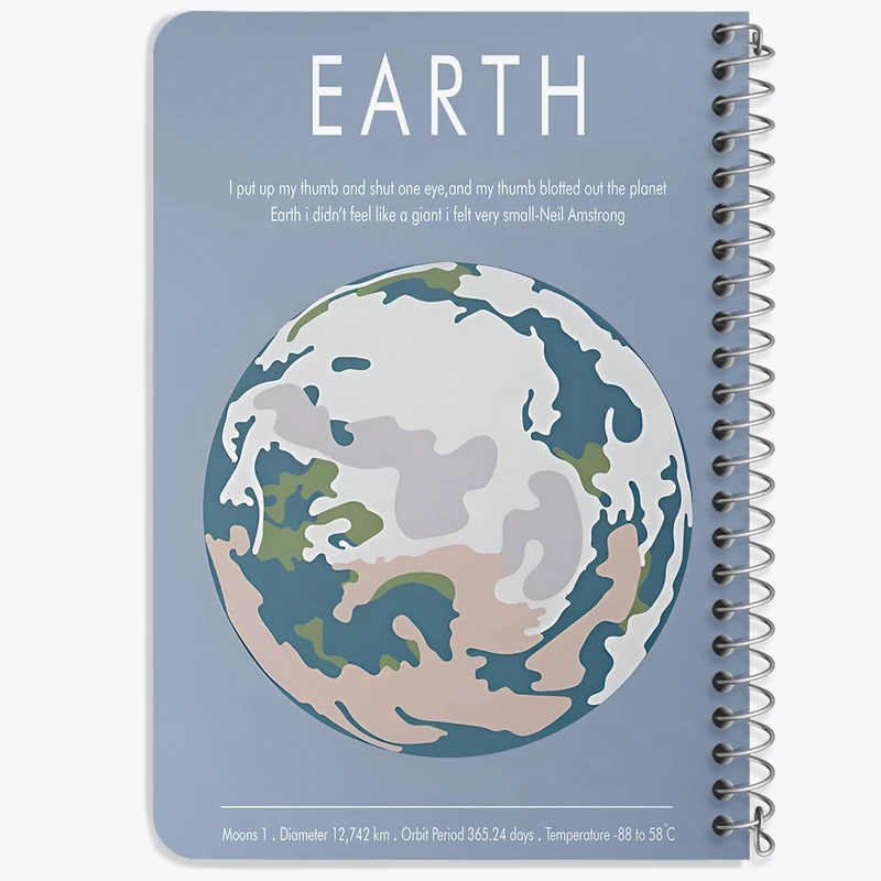 دفتر یادداشت 50 برگ خندالو طرح زمین (Earth) کد F13885