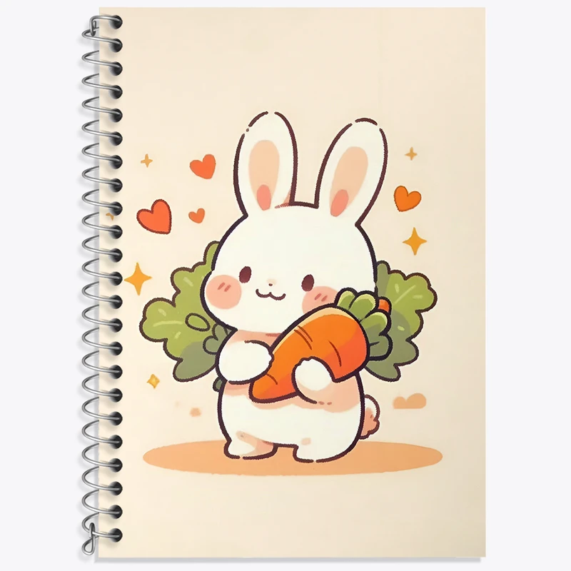 دفتر زبان 50 برگ خندالو مدل دو خط طرح خرگوش بامزه کد N6264