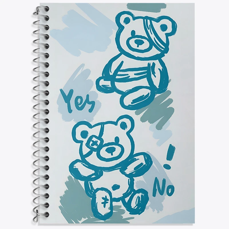 دفتر زبان 50 برگ خندالو مدل دو خط طرح خرس تدی کد N8502