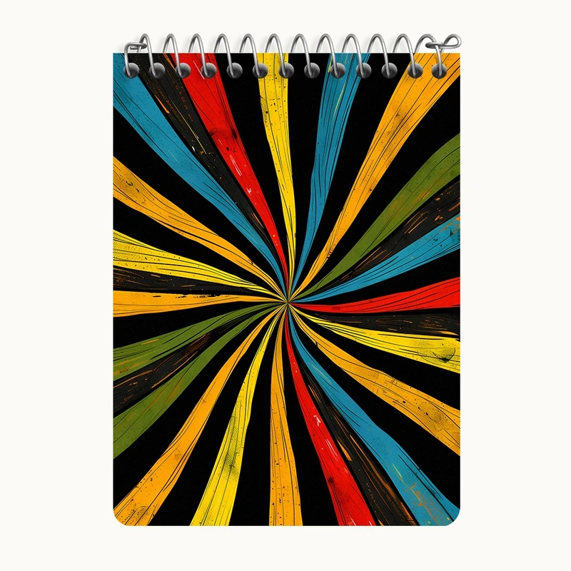 دفتر یادداشت 50 برگ خندالو طرح نوار رنگی رنگی کد N5426