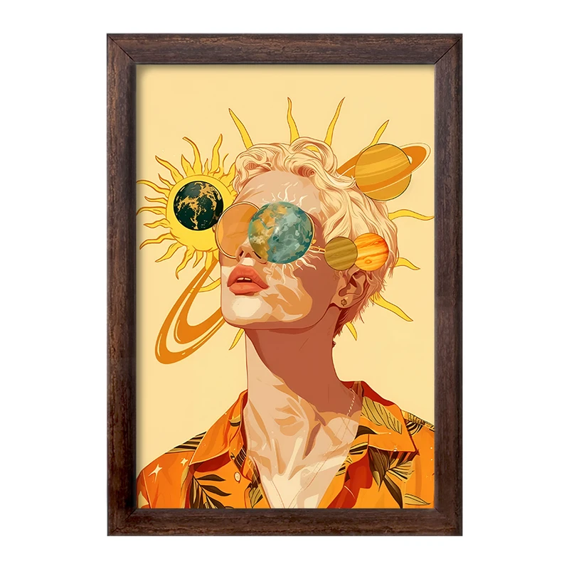 تابلو خندالو طرح پرتره کهکشان کد F11085