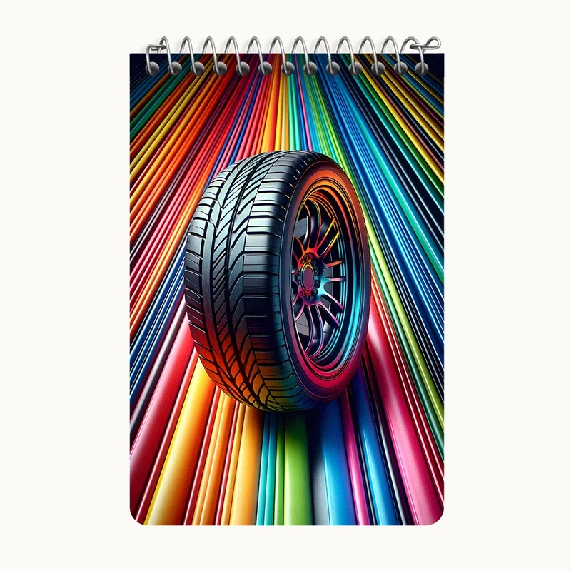 دفتر یادداشت 50 برگ خندالو طرح لاستیک ماشین کد F4354