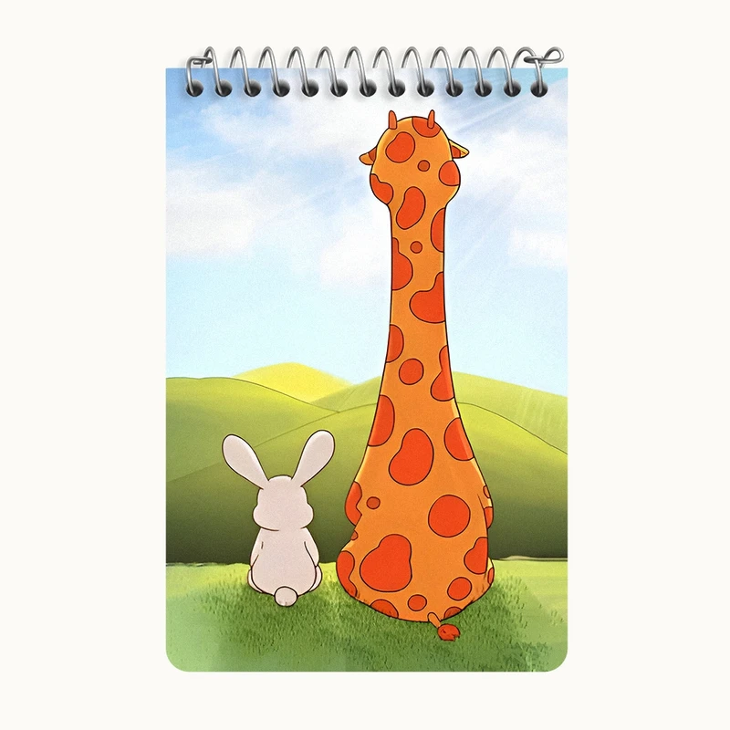 دفتر یادداشت 50 برگ خندالو طرح زرافه و خرگوش کد F6680