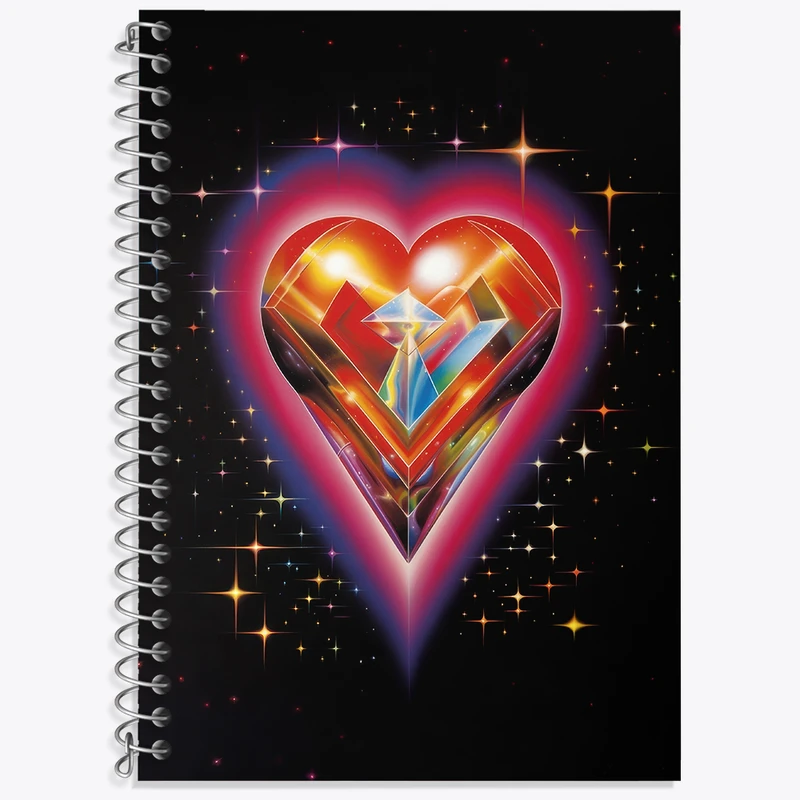 دفتر زبان دوخط 50 برگ خندالو طرح قلب مینیمال کد F3204