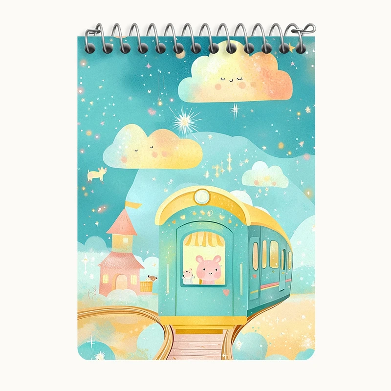 دفتر یادداشت 50 برگ خندالو طرح قطار حیوانات کد N6920