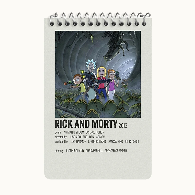 دفتر یادداشت 50 برگ خندالو طرح ریک و مورتی (Rick and Morty) کد F13108