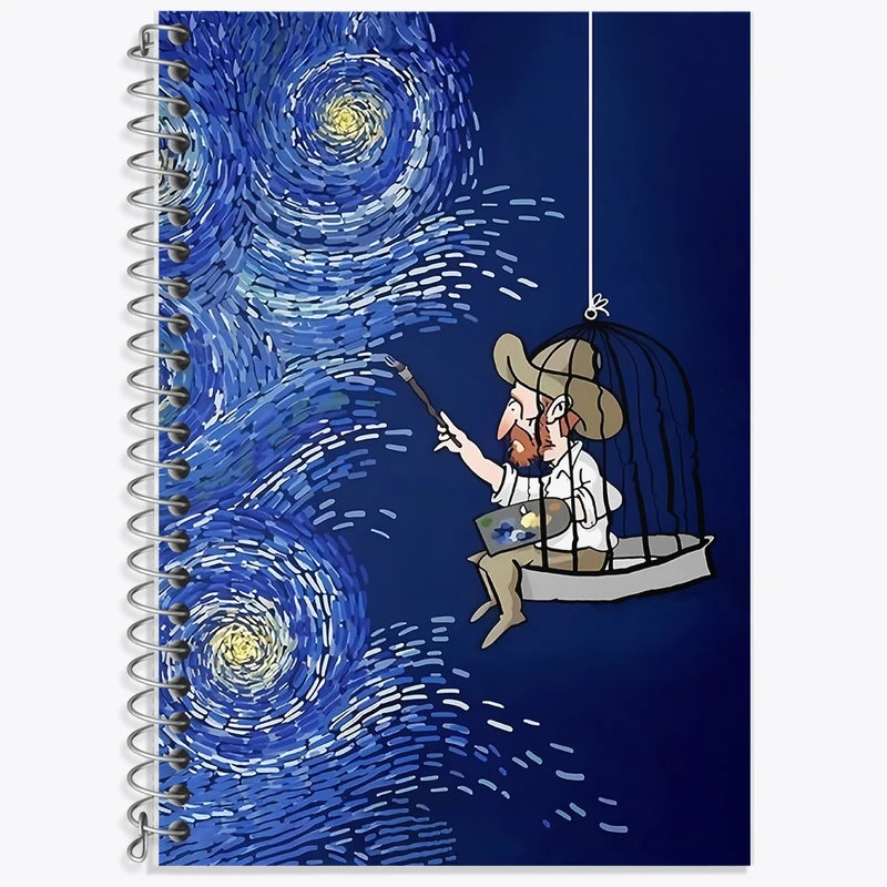 دفتر لغت 50 برگ خندالو طرح ونسان ونگوگ کد F8772