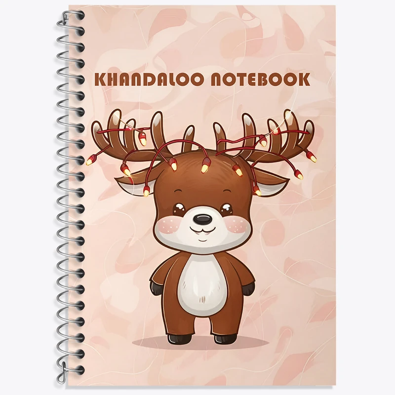 دفتر زبان 50 برگ خندالو مدل دو خط طرح گوزن بامزه کد N6197