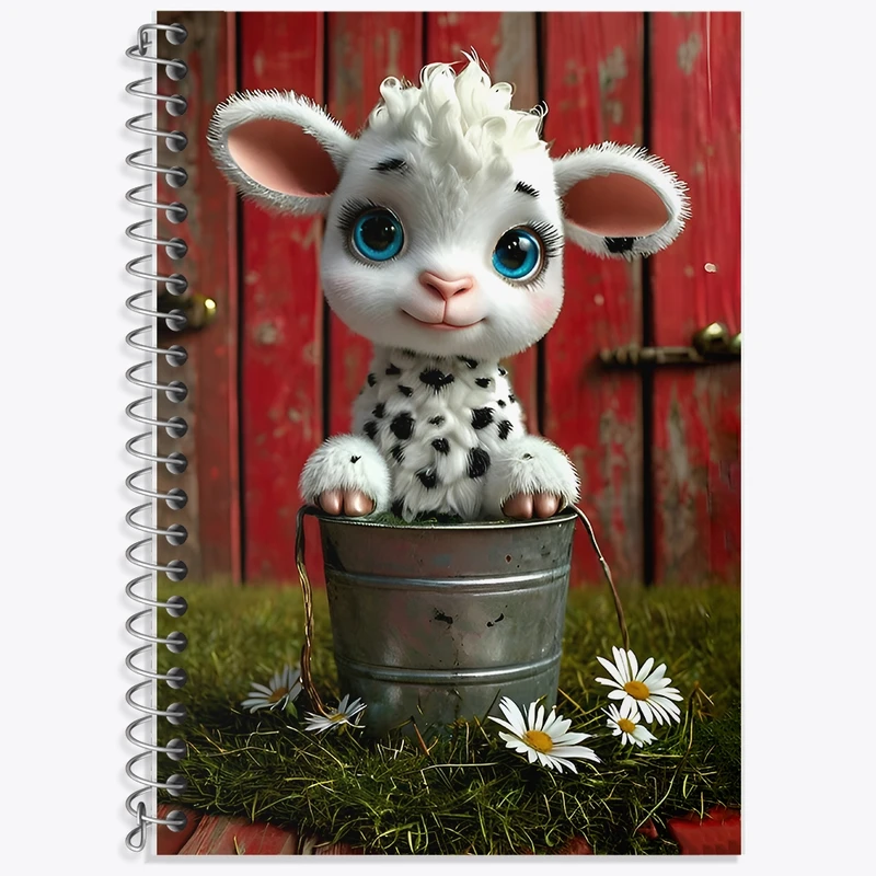 دفتر زبان 50 برگ خندالو مدل سه خط طرح گوسفند کیوت کد F12801