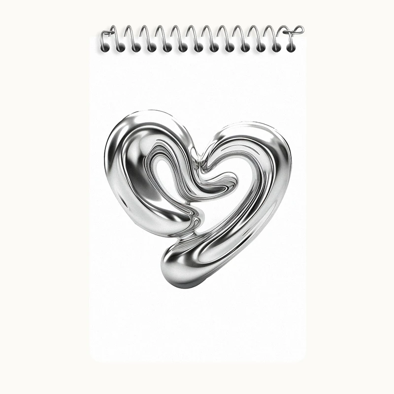 دفتر یادداشت 50 برگ خندالو طرح قلب کروم کد F3904