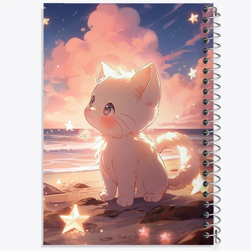 دفتر ژورنال نویسی 50 برگ خندالو مدل نقطه ای طرح گربه بامزه کد F2931