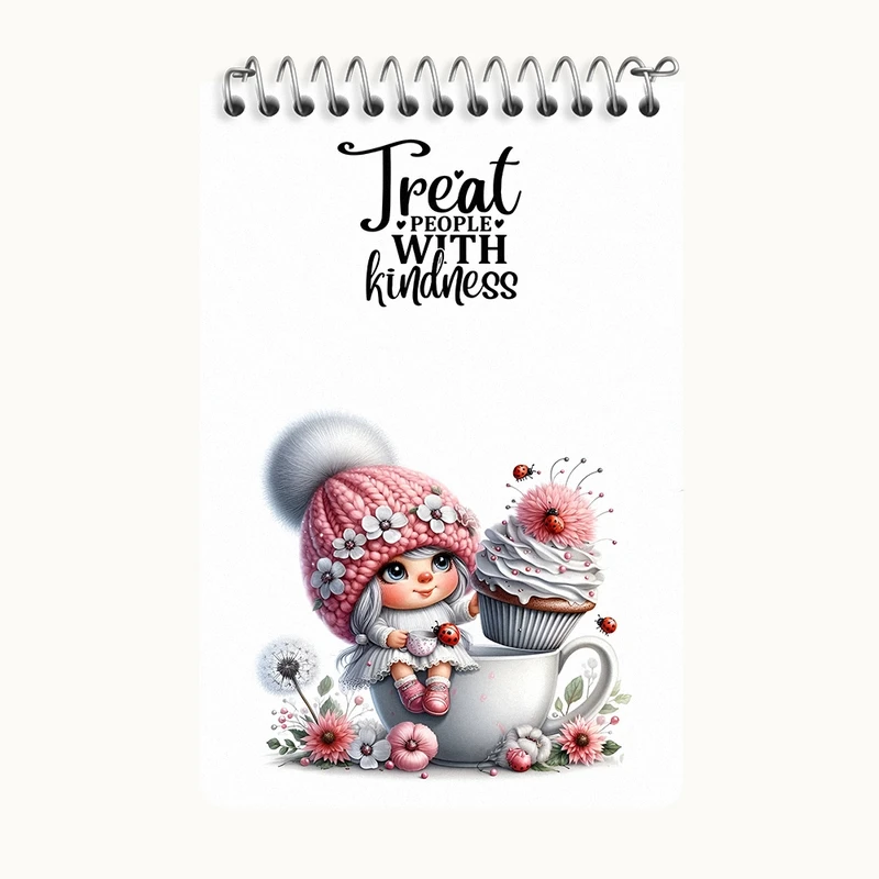 دفتر یادداشت 50 برگ خندالو طرح دخترانه کیوت کد F5806