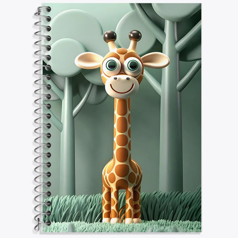 دفتر زبان 50 برگ خندالو مدل دو خط طرح زرافه کد F12769