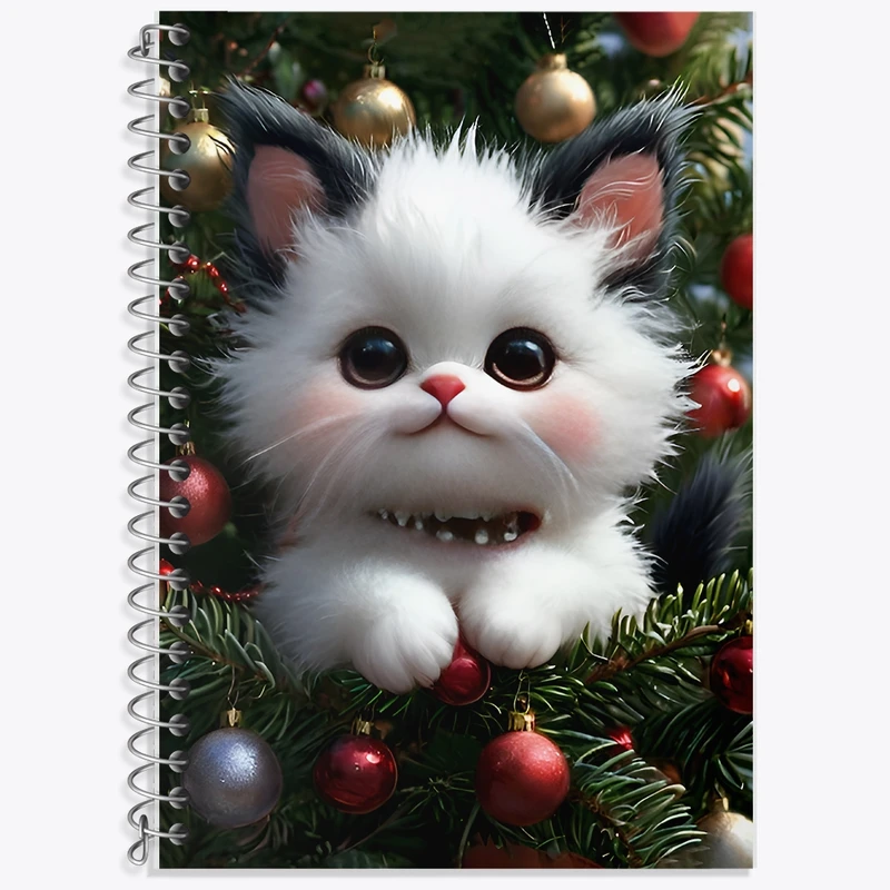 دفتر زبان 50 برگ خندالو مدل سه خط طرح گربه کیوت کد F11863