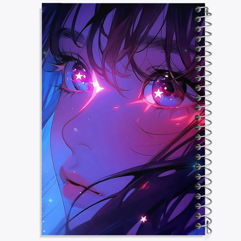 دفتر مشق 50 برگ خندالو طرح دختر انیمه ای کد F2934